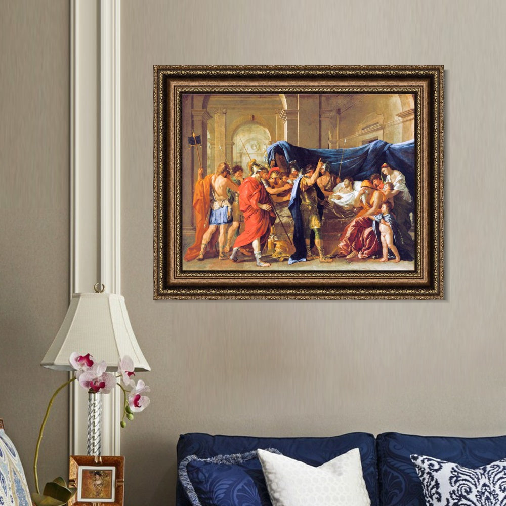 INVIN ART Framed Canvas Art Giclee Print The Death of Germanicus by Nicolas Poussin Wall Art