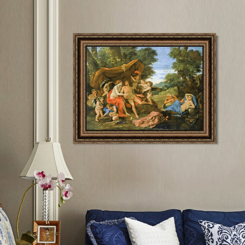 INVIN ART Framed Canvas Art Giclee Print Mars and Venus by Nicolas Poussin Wall Art Living Room Home Office Decorations