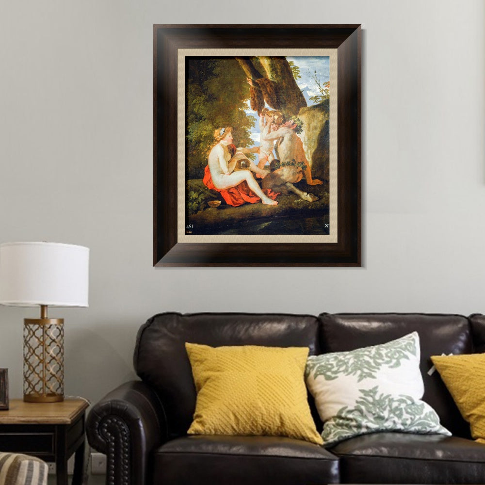 INVIN ART Framed Canvas Art Giclee Print A Bacchic Scene, 1630-31 by Nicolas Poussin Wall Art