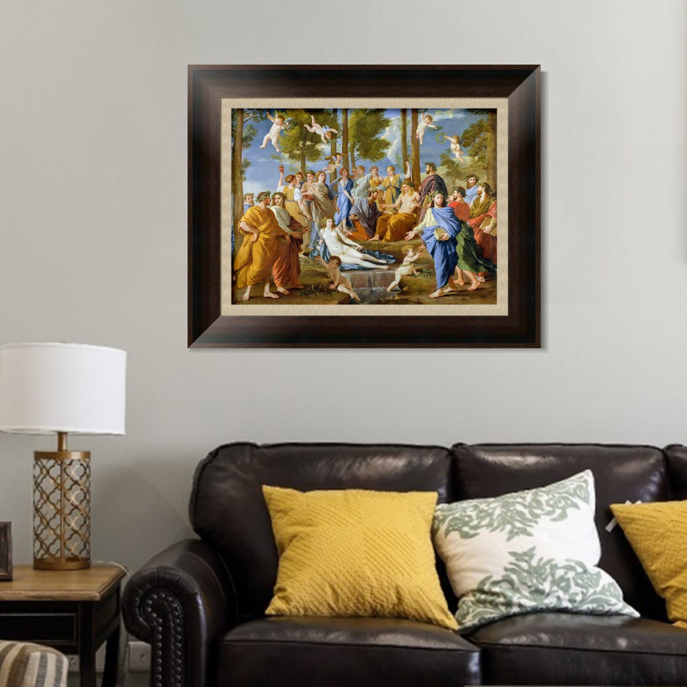 INVIN ART Framed Canvas Art Giclee Print El Parnaso, 1630 by Nicolas Poussin Wall Art
