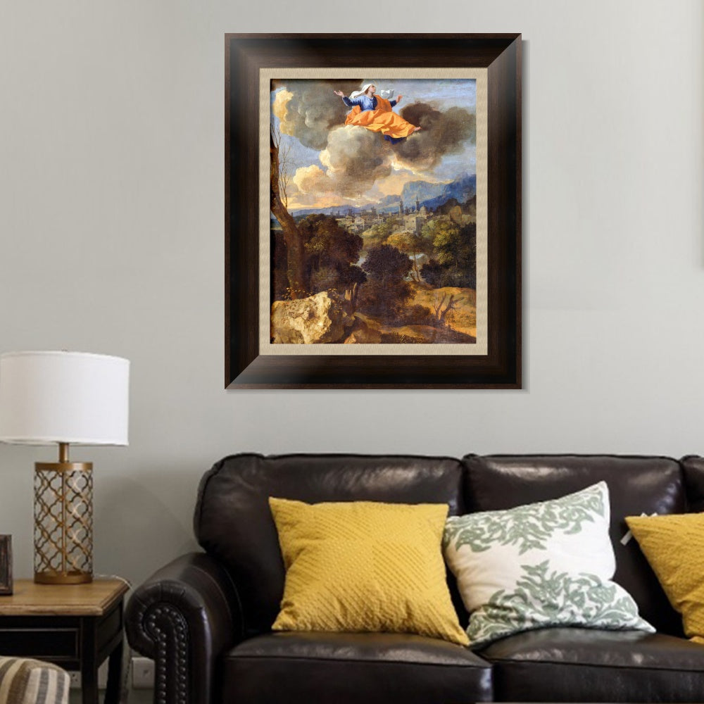 INVIN ART Framed Canvas Art Giclee Print The Translation of Saint Rita of Cascia by Nicolas Poussin Wall Art