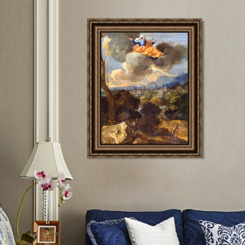 INVIN ART Framed Canvas Art Giclee Print The Translation of Saint Rita of Cascia by Nicolas Poussin Wall Art Living Room Home Office Decorations