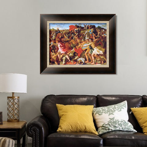 INVIN ART Framed Canvas Art Giclee Print The Victory of Joshua over the Amalekites by Nicolas Poussin Wall Art Living Room Home Office Decorations