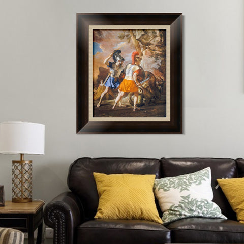 INVIN ART Framed Canvas Art Giclee Print The Companions of Rinaldo by Nicolas Poussin Wall Art Living Room Home Office Decorations