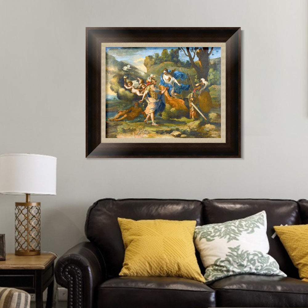 INVIN ART Framed Canvas Art Giclee Print Venus Showing Her Arms to Angry by Nicolas Poussin Wall Art