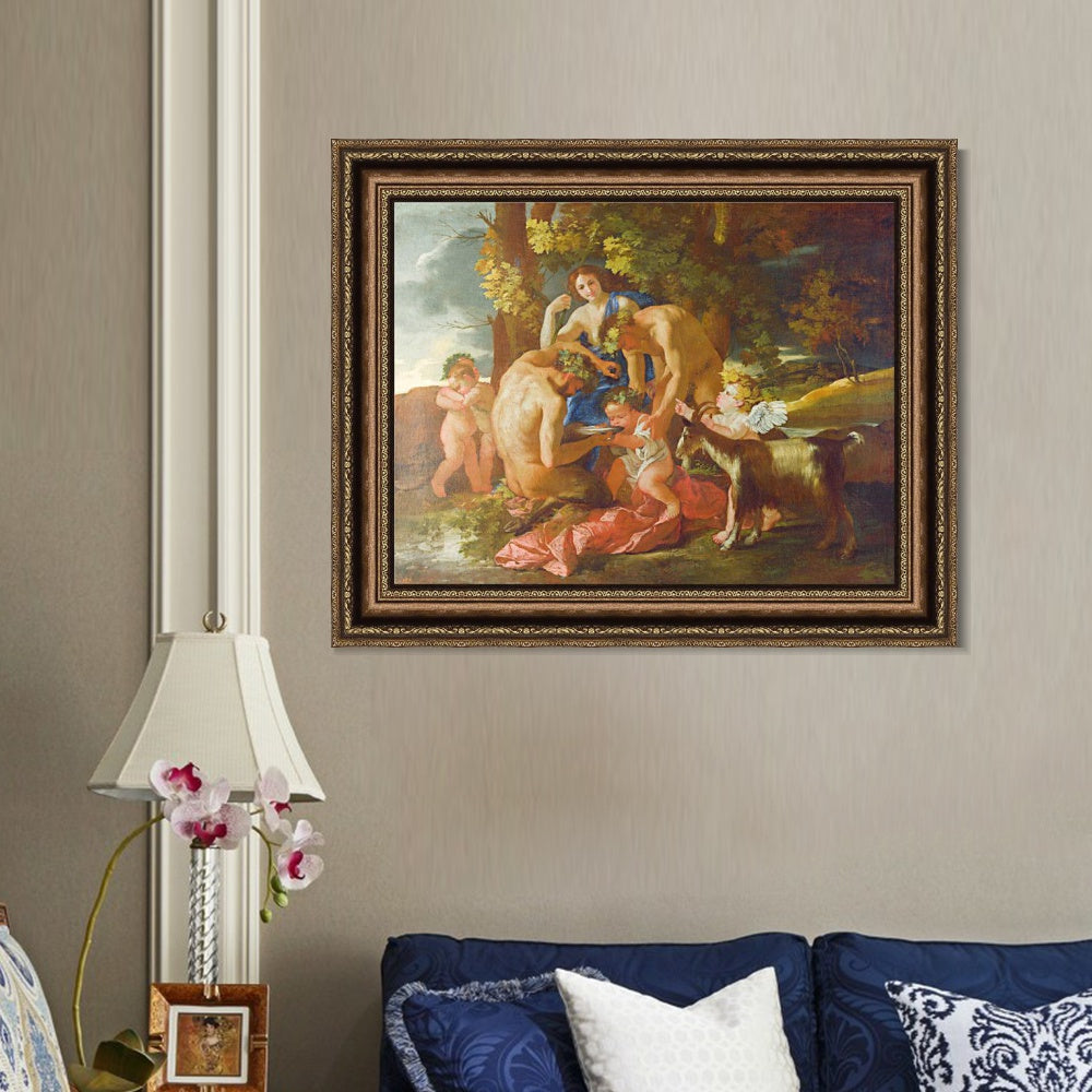 INVIN ART Framed Canvas Art Giclee Print Series#059 by Nicolas Poussin Wall Art