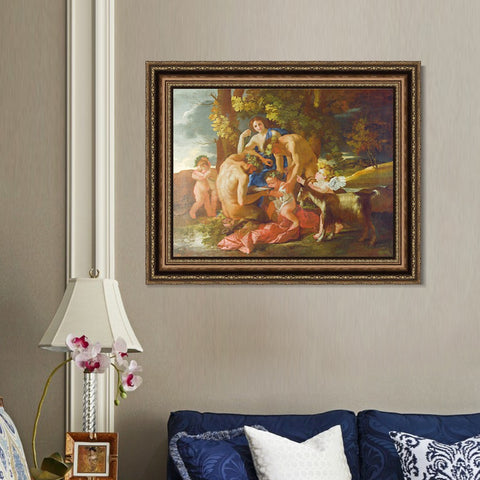 INVIN ART Framed Canvas Art Giclee Print Series#059 by Nicolas Poussin Wall Art Living Room Home Office Decorations