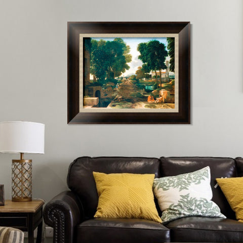 INVIN ART Framed Canvas Art Giclee Print Series#061 by Nicolas Poussin Wall Art Living Room Home Office Decorations