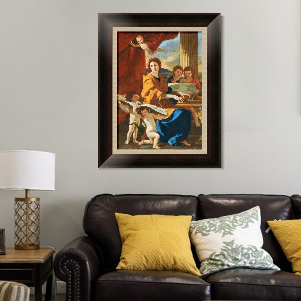 INVIN ART Framed Canvas Art Giclee Print Sainte C篓娄cile by Nicolas Poussin Wall Art