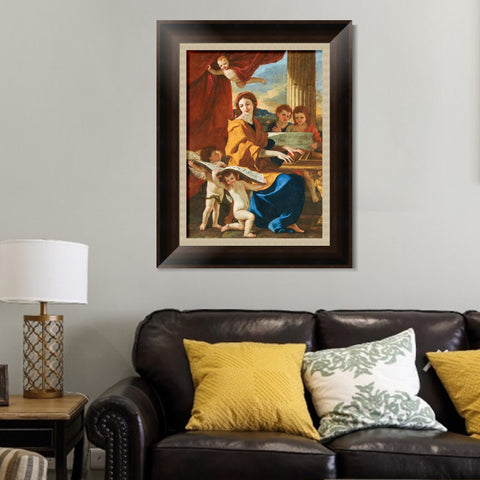INVIN ART Framed Canvas Art Giclee Print Sainte Cécile by Nicolas Poussin Wall Art Living Room Home Office Decorations