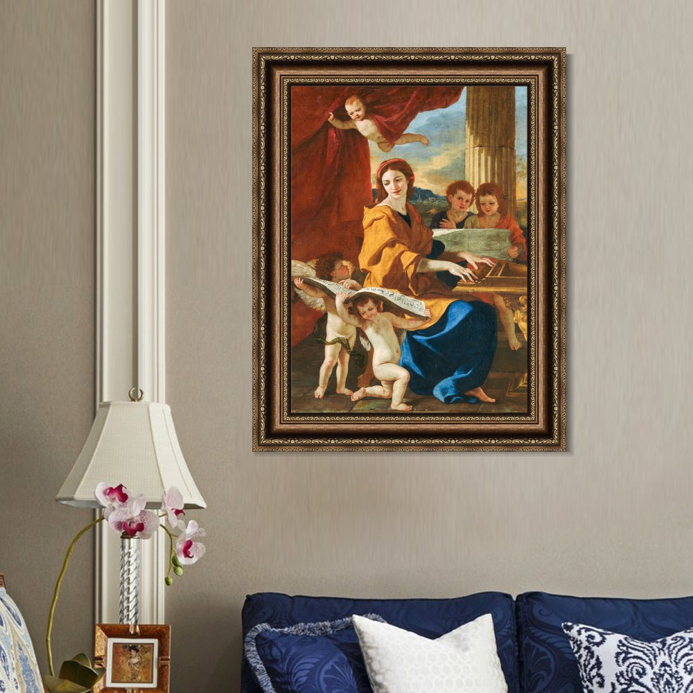 INVIN ART Framed Canvas Art Giclee Print Sainte C篓娄cile by Nicolas Poussin Wall Art
