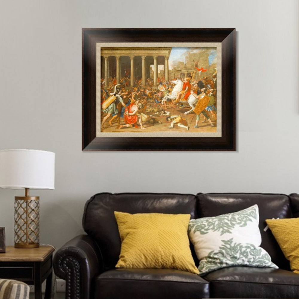 INVIN ART Framed Canvas Art Giclee Print The Conquest of Jerusalem by Emperor by Nicolas Poussin Wall Art