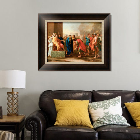 INVIN ART Framed Canvas Art Giclee Print The continence of Scipio by Emperor by Nicolas Poussin Wall Art Living Room Home Office Decorations