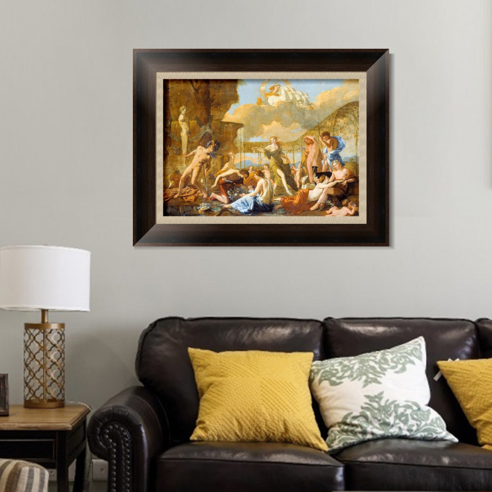 INVIN ART Framed Canvas Art Giclee Print The Empire of Flora (1631) by Emperor by Nicolas Poussin Wall Art