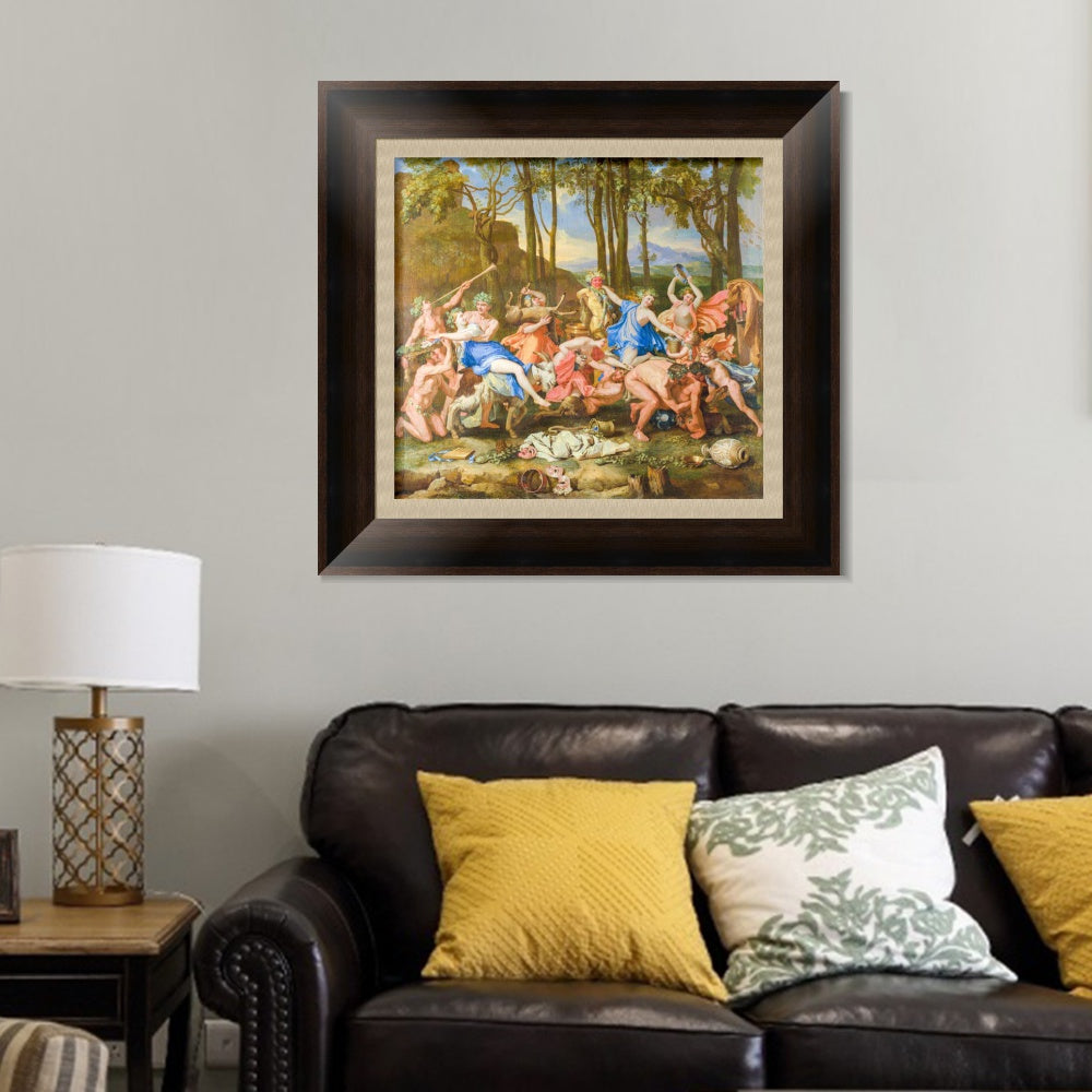 INVIN ART Framed Canvas Art Giclee Print The Triumph of Pan, 1636 by Nicolas Poussin Wall Art