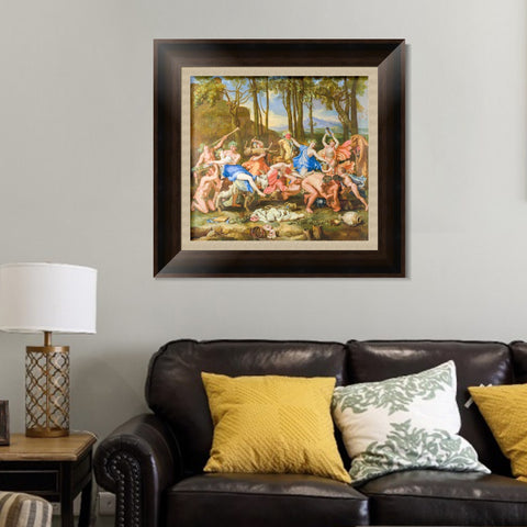 INVIN ART Framed Canvas Art Giclee Print The Triumph of Pan, 1636 by Nicolas Poussin Wall Art Living Room Home Office Decorations