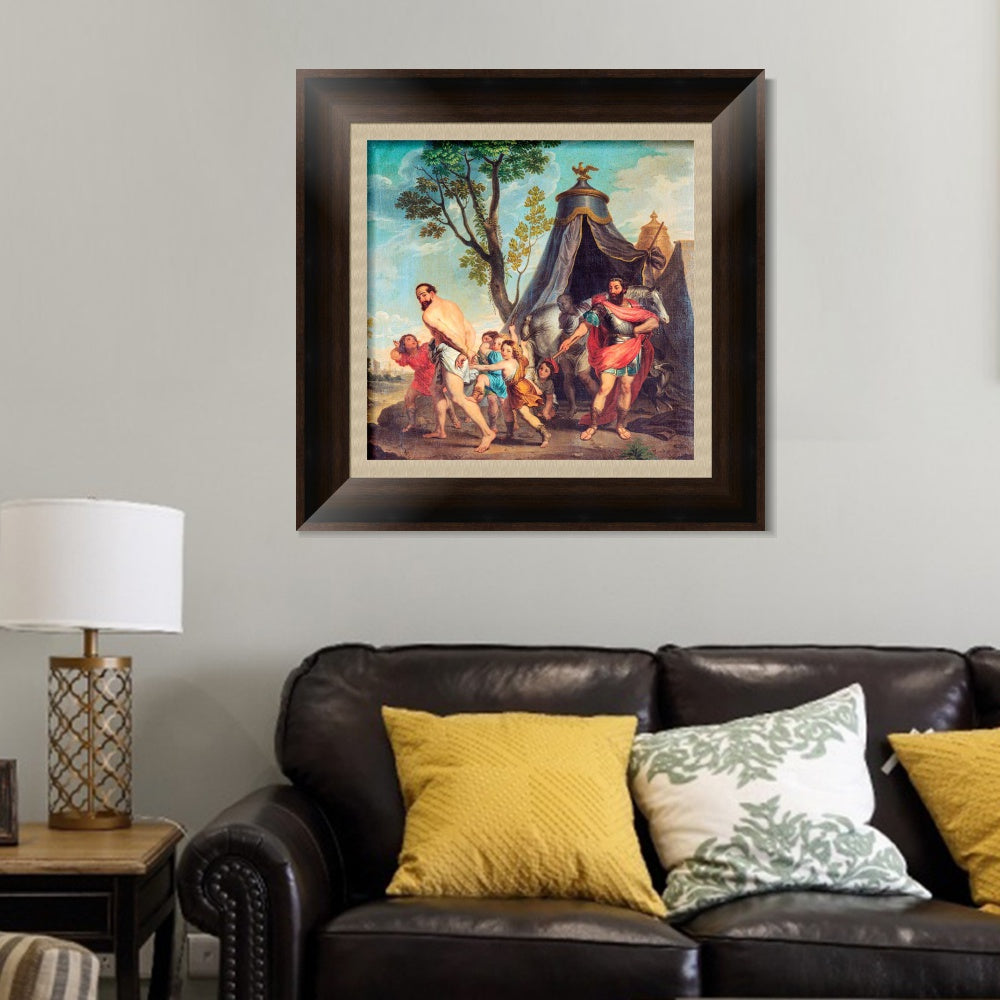 INVIN ART Framed Canvas Art Giclee Print Camilla and the Schoolmaster of Falerii by Nicolas Poussin Wall Art