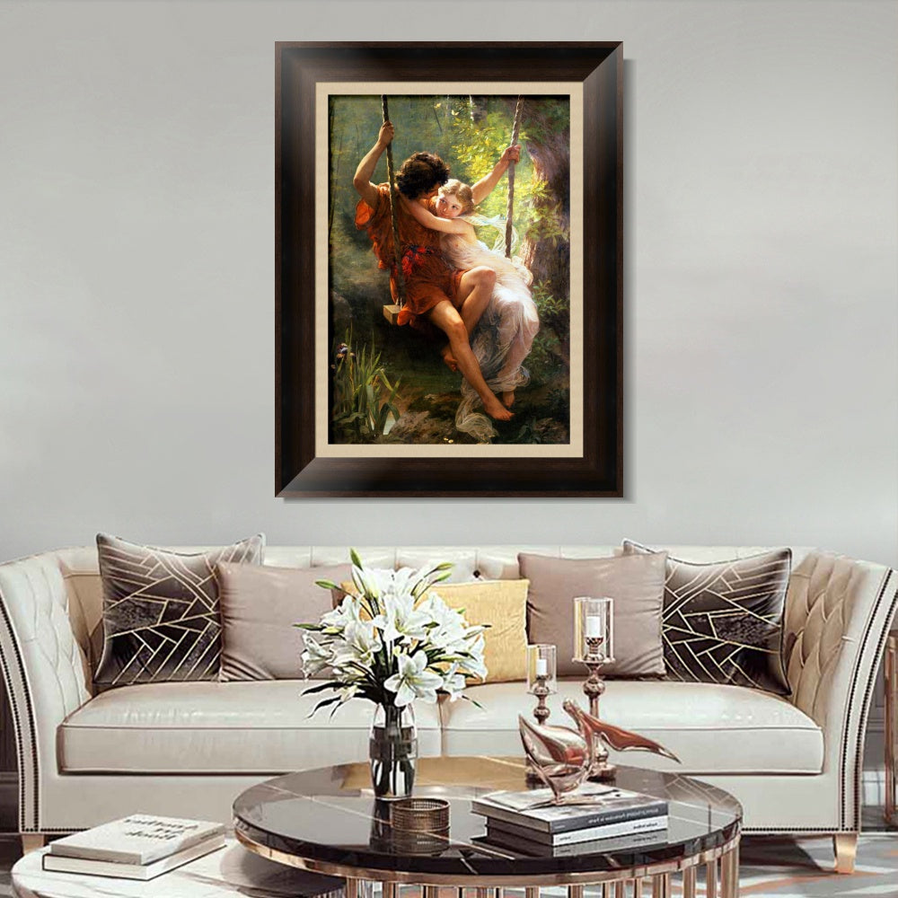 INVIN ART Framed Canvas Art Giclee Print Spring Time by Pierre Auguste Cot Wall Art