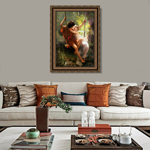 INVIN ART Framed Canvas Art Giclee Print Spring Time by Pierre Auguste Cot Wall Art Living Room Home Office Decorations