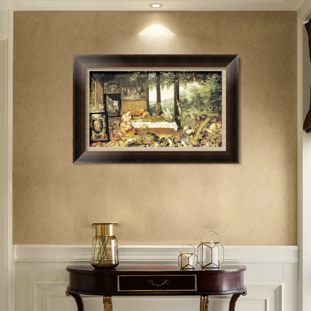 INVIN ART Framed Canvas Art Giclee Print Series#254 by Peter Paul Rubens Wall Art (Vintage Embossed Gold frame,20"x28")