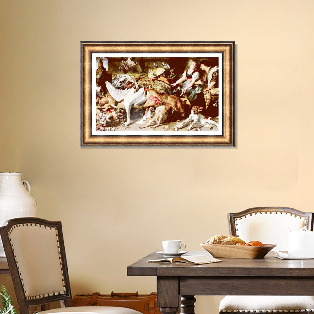 INVIN ART Framed Canvas Art Giclee Print Series#273 by Peter Paul Rubens Wall Art (Vintage Embossed Gold frame,20"x28")