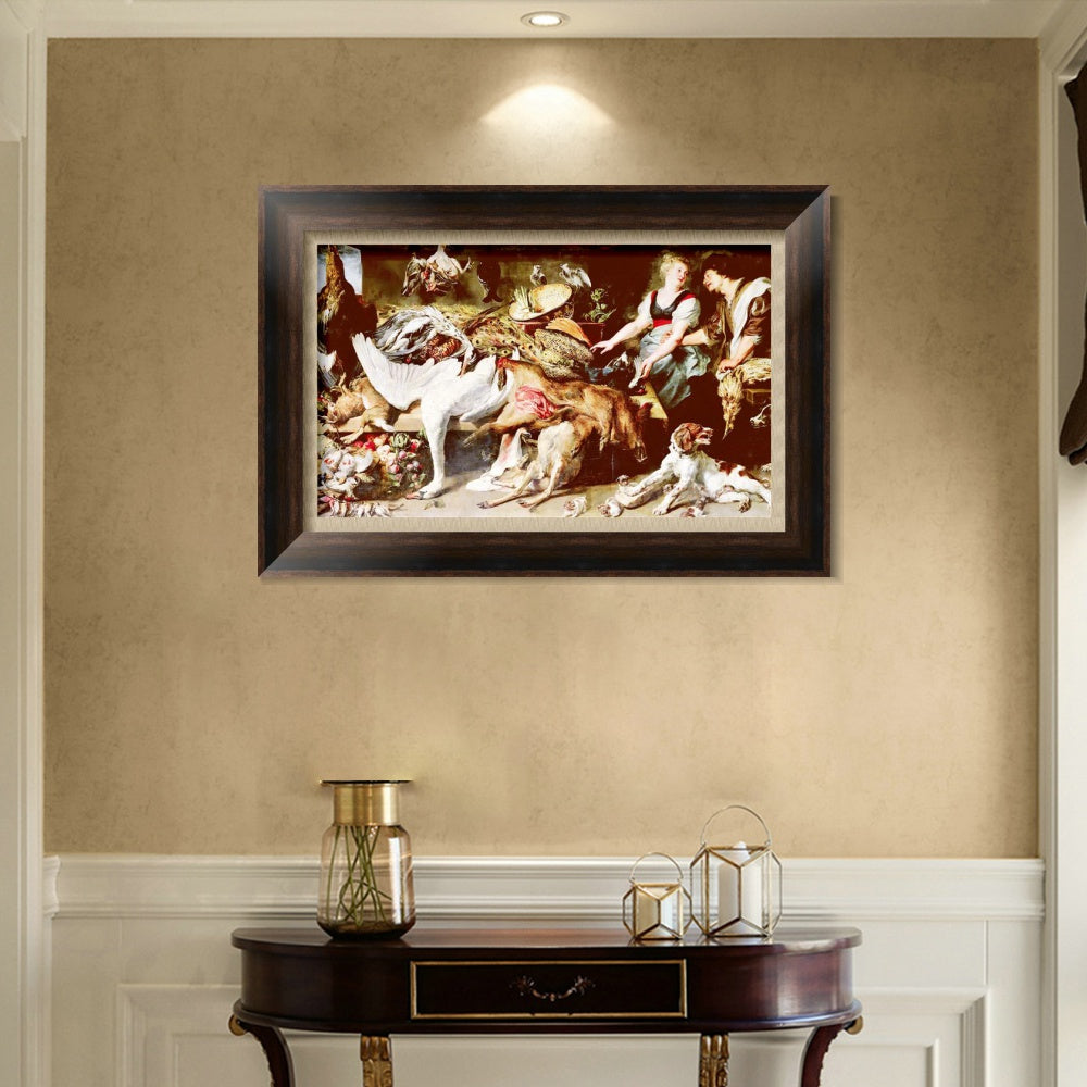 INVIN ART Framed Canvas Art Giclee Print Series#273 by Peter Paul Rubens Wall Art (Vintage Embossed Gold frame,20"x28")