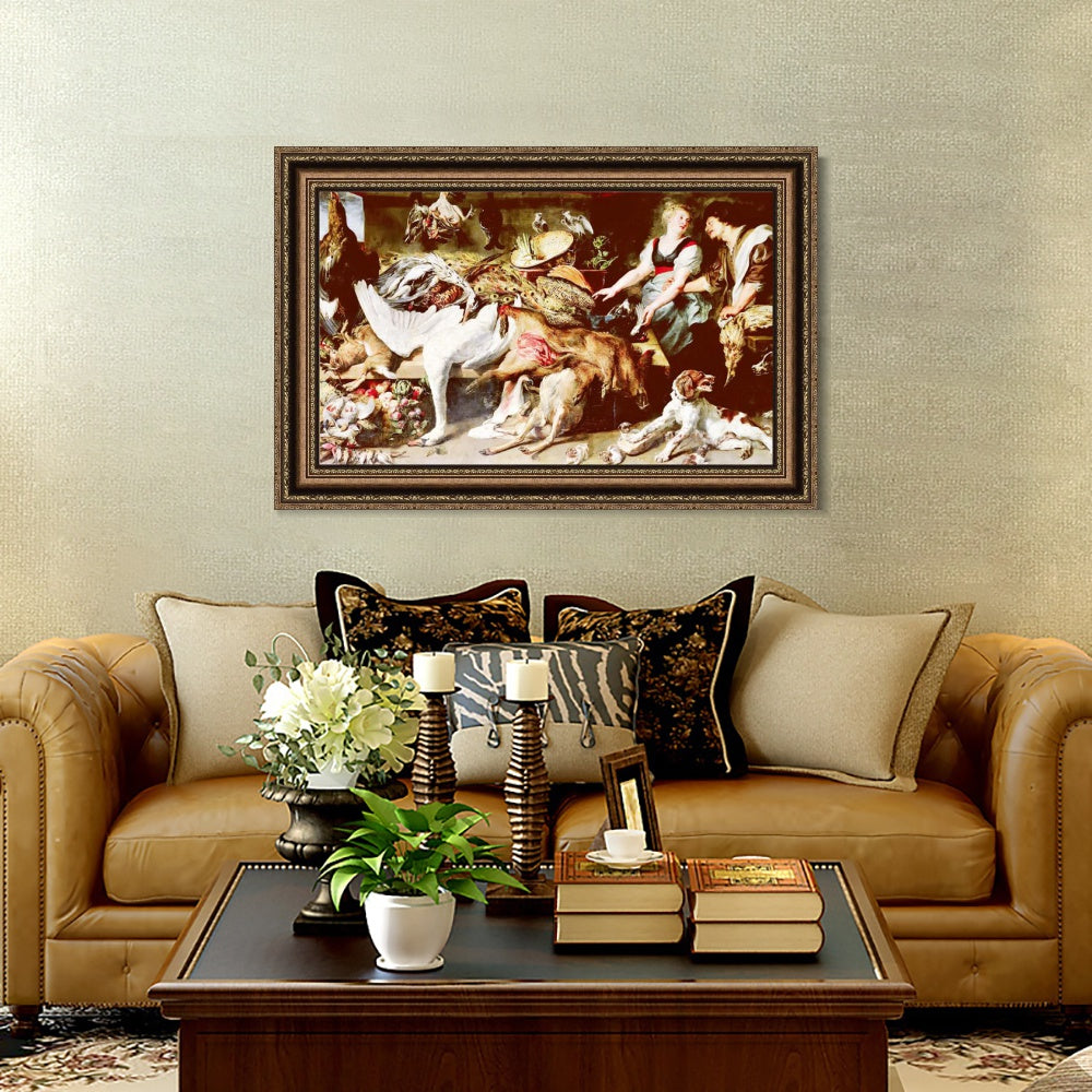 INVIN ART Framed Canvas Art Giclee Print Series#273 by Peter Paul Rubens Wall Art (Vintage Embossed Gold frame,20"x28")