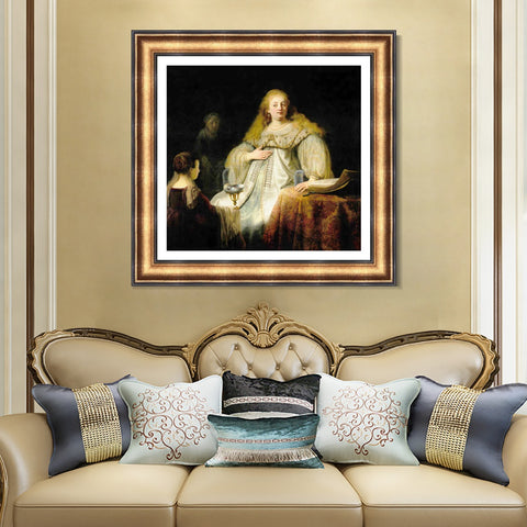 INVIN ART Framed Canvas Art Giclee Print Series#001 by Rembrandt Harmenszoon van Rijn Wall Art Living Room Home Office Decorations