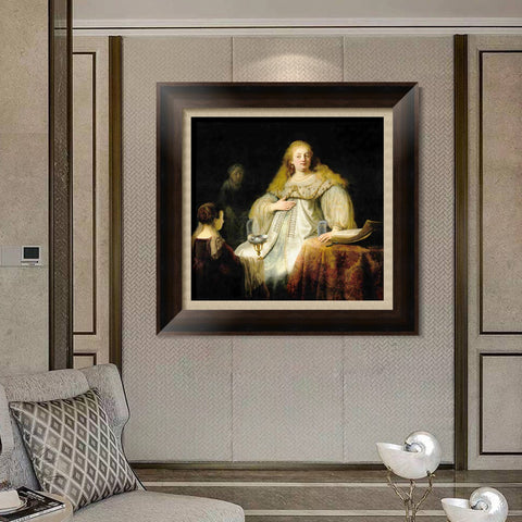 INVIN ART Framed Canvas Art Giclee Print Series#001 by Rembrandt Harmenszoon van Rijn Wall Art Living Room Home Office Decorations