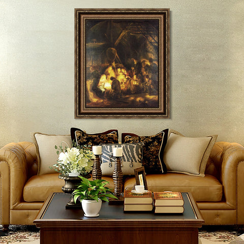 INVIN ART Framed Canvas Art Giclee Print Series#008 by Rembrandt Harmenszoon van Rijn Wall Art Living Room Home Office Decorations