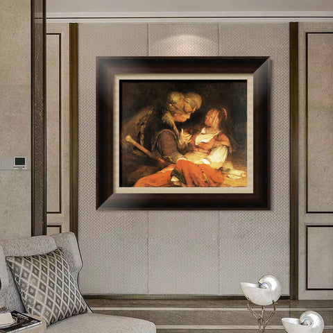 INVIN ART Framed Canvas Art Giclee Print Series#012 by Rembrandt Harmenszoon van Rijn Wall Art Living Room Home Office Decorations