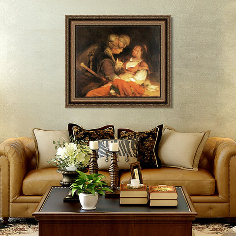 INVIN ART Framed Canvas Art Giclee Print Series#012 by Rembrandt Harmenszoon van Rijn Wall Art Living Room Home Office Decorations