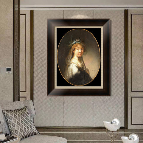 INVIN ART Framed Canvas Art Giclee Print Series#016 by Rembrandt Harmenszoon van Rijn Wall Art Living Room Home Office Decorations
