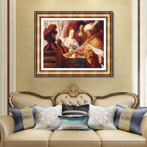 INVIN ART Framed Canvas Art Giclee Print Series#018 by Rembrandt Harmenszoon van Rijn Wall Art Living Room Home Office Decorations