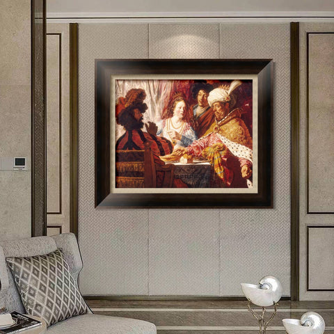 INVIN ART Framed Canvas Art Giclee Print Series#018 by Rembrandt Harmenszoon van Rijn Wall Art Living Room Home Office Decorations