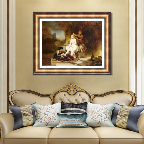 INVIN ART Framed Canvas Art Giclee Print Series#019 by Rembrandt Harmenszoon van Rijn Wall Art Living Room Home Office Decorations