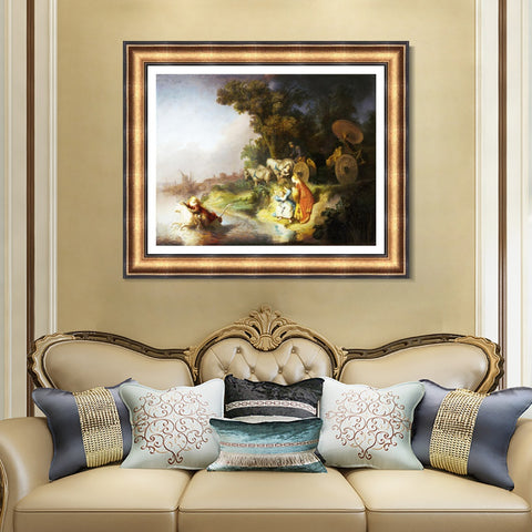 INVIN ART Framed Canvas Art Giclee Print Series#024 by Rembrandt Harmenszoon van Rijn Wall Art Living Room Home Office Decorations