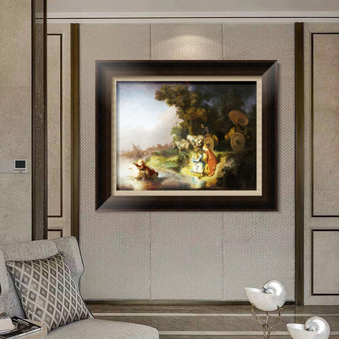 INVIN ART Framed Canvas Art Giclee Print Series#024 by Rembrandt Harmenszoon van Rijn Wall Art Living Room Home Office Decorations