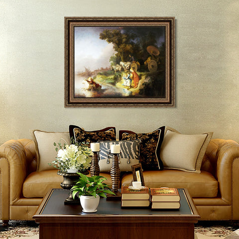 INVIN ART Framed Canvas Art Giclee Print Series#024 by Rembrandt Harmenszoon van Rijn Wall Art Living Room Home Office Decorations