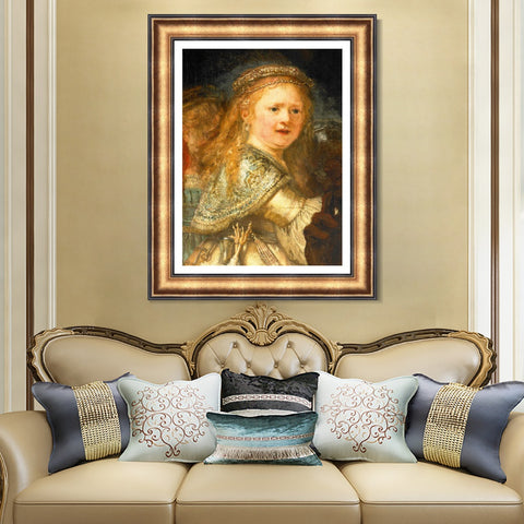 INVIN ART Framed Canvas Art Giclee Print Series#026 by Rembrandt Harmenszoon van Rijn Wall Art Living Room Home Office Decorations