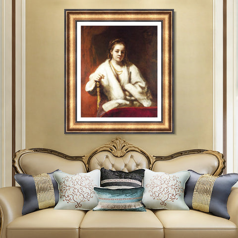 INVIN ART Framed Canvas Art Giclee Print Series#028 by Rembrandt Harmenszoon van Rijn Wall Art Living Room Home Office Decorations
