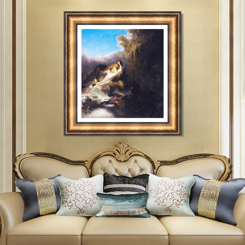 INVIN ART Framed Canvas Art Giclee Print Series#030 by Rembrandt Harmenszoon van Rijn Wall Art Living Room Home Office Decorations