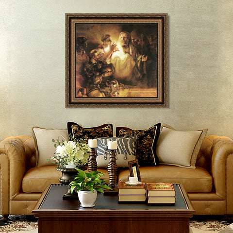 INVIN ART Framed Canvas Art Giclee Print Series#035 by Rembrandt Harmenszoon van Rijn Wall Art Living Room Home Office Decorations