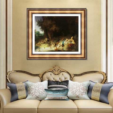 INVIN ART Framed Canvas Art Giclee Print Series#036 by Rembrandt Harmenszoon van Rijn Wall Art Living Room Home Office Decorations