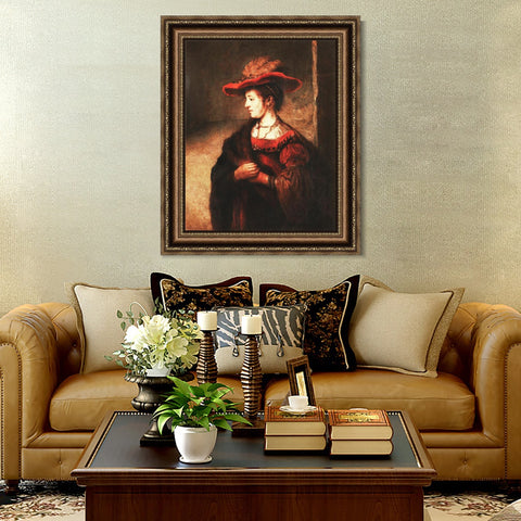 INVIN ART Framed Canvas Art Giclee Print Series#038 by Rembrandt Harmenszoon van Rijn Wall Art Living Room Home Office Decorations