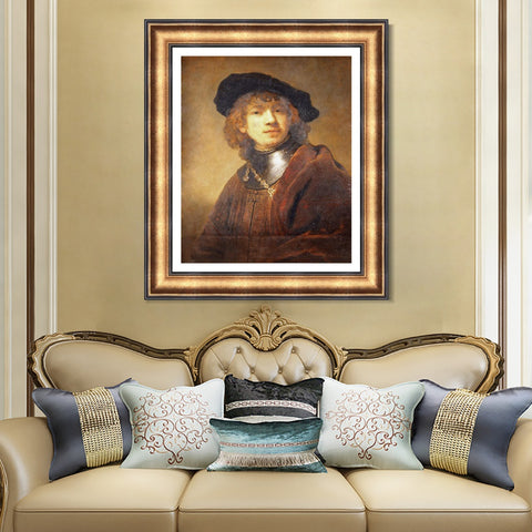 INVIN ART Framed Canvas Art Giclee Print Series#039 by Rembrandt Harmenszoon van Rijn Wall Art Living Room Home Office Decorations