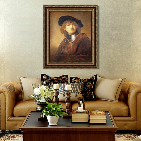 INVIN ART Framed Canvas Art Giclee Print Series#039 by Rembrandt Harmenszoon van Rijn Wall Art Living Room Home Office Decorations