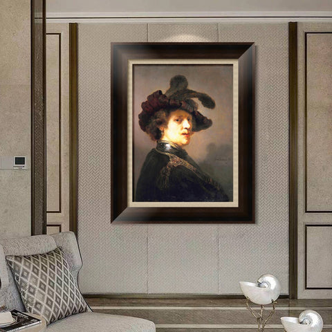 INVIN ART Framed Canvas Art Giclee Print Series#045 by Rembrandt Harmenszoon van Rijn Wall Art Living Room Home Office Decorations