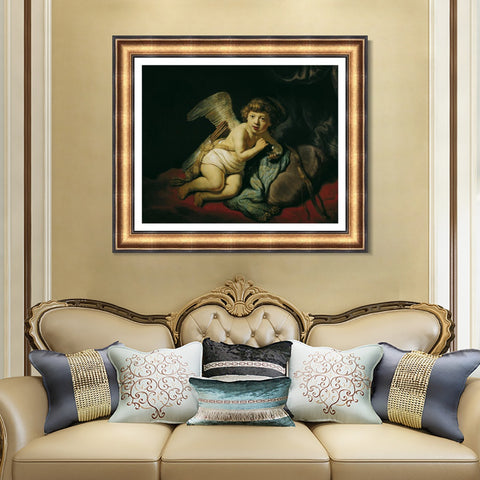 INVIN ART Framed Canvas Art Giclee Print Series#046 by Rembrandt Harmenszoon van Rijn Wall Art Living Room Home Office Decorations