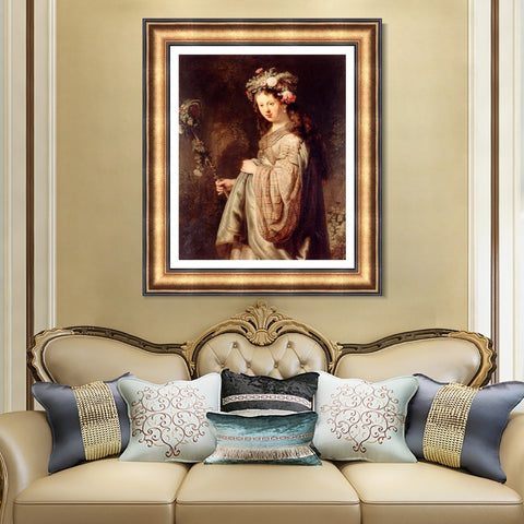 INVIN ART Framed Canvas Art Giclee Print Series#048 by Rembrandt Harmenszoon van Rijn Wall Art Living Room Home Office Decorations